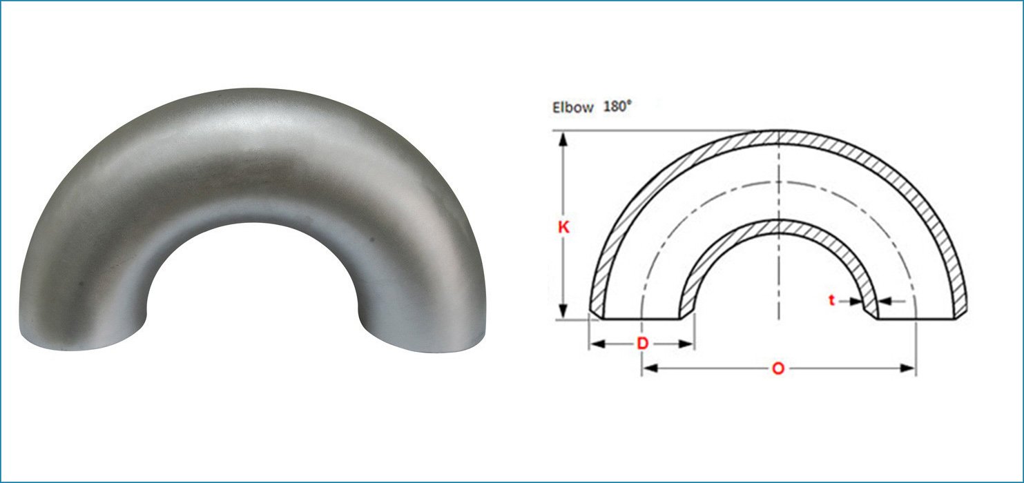 ASME B16.9 Buttweld 180 Deg. Pipe Elbow