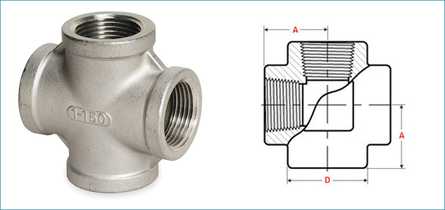 ASME B16.11 Threaded / Screwed Equal Cross
