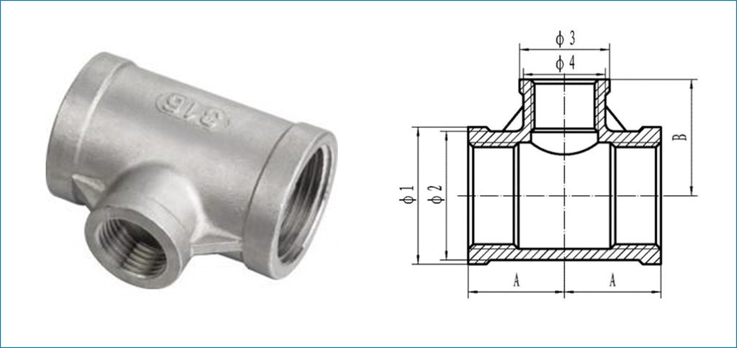 ASME B16.11 Threaded / Screwed Unequal Tee